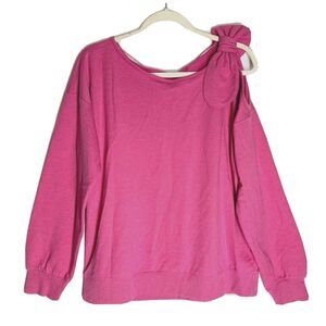 NWT Charter Club Womens Cold-Shoulder Top Pink Lightening Dot Texture Size XL